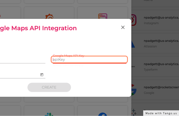 Paste the API key